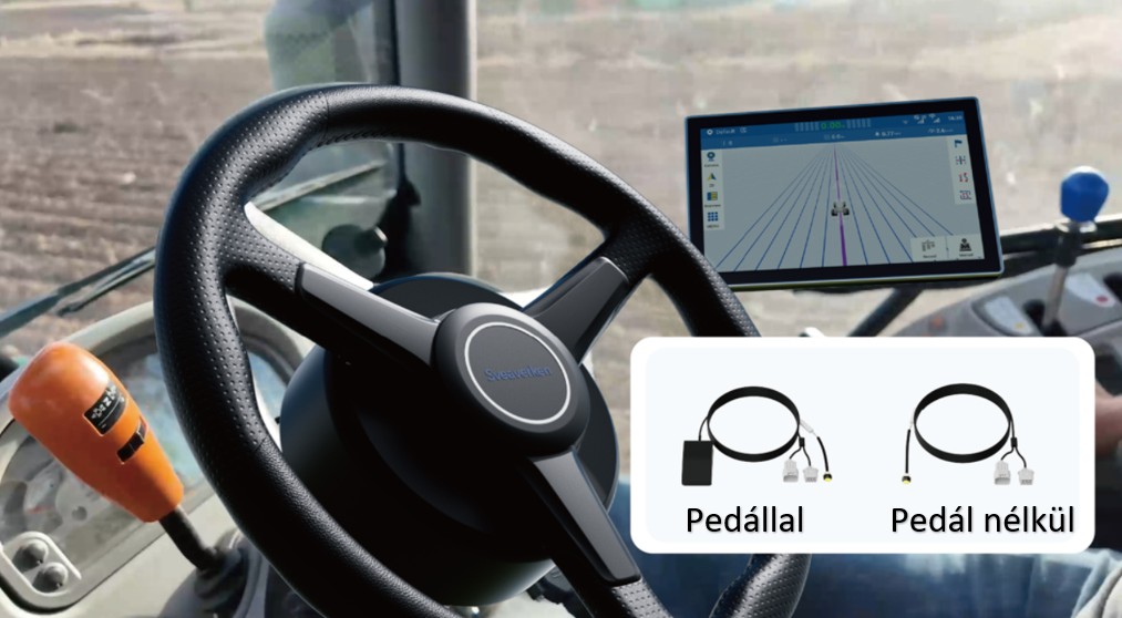 Traktor kabin Sveaverken kormányzással, pedálos és pedál nélküli kábelköteg összehasonlítás